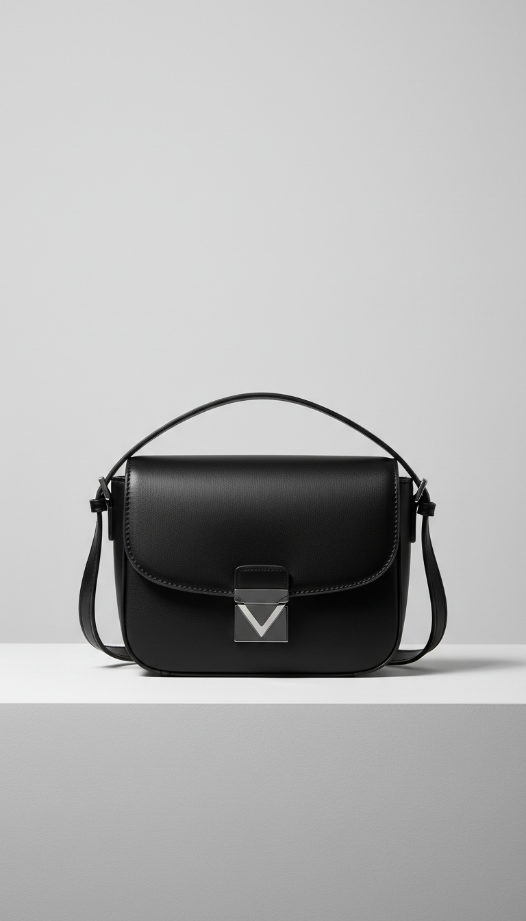 bolso cruzado negro estructurado
